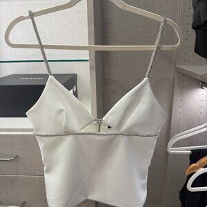 Zara White Rhinestone Top